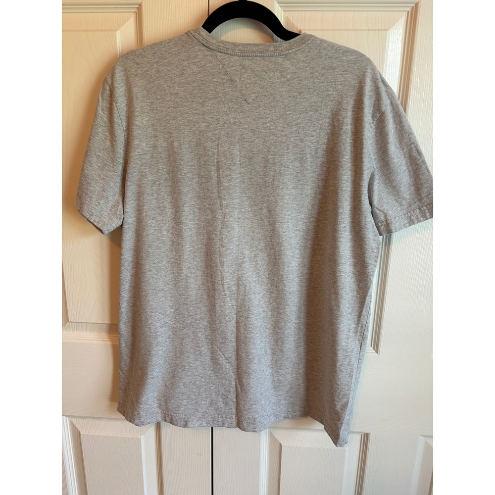 Tommy Hilfiger Mens Large Gray Navy Blue Cross Logo Graphic T-Shirt Short Sleeve - Picture 4 of 4